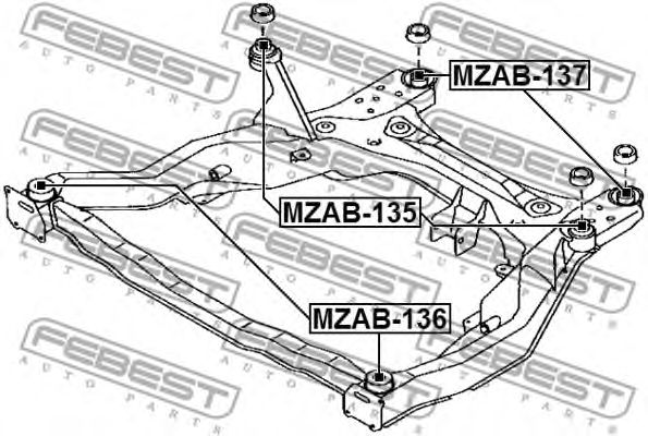 Купить FEBEST MZAB-136 Сайленблок MZAB-136
