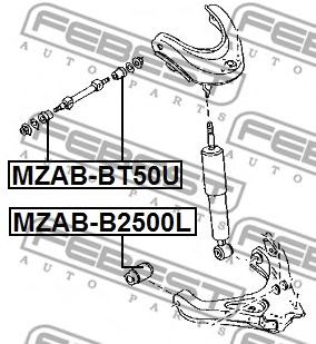 Купить FEBEST MZABBT50U сайлентблок заднего верхнего рычага!\ Mazda BT-50 06-11