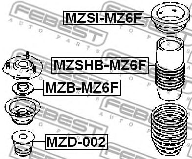 Купить FEBEST MZB-MZ6F Подшипник опоры амортизатора MAZDA 6 GG 2002-2008 MZB-MZ6F