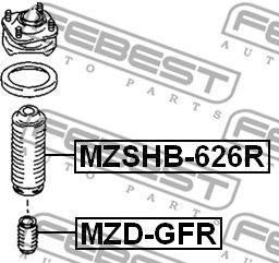 Купить FEBEST MZDGFR отбойник амортизатора заднего!\ Mazda 626 GF/GW 97>