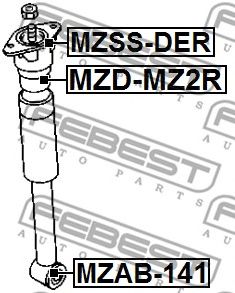 Купить FEBEST MZD-MZ2R Отбойник заднего амортизатора MZD-MZ2R