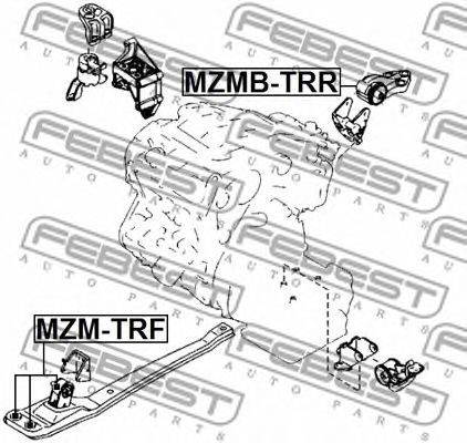 Купить FEBEST MZM-TRF Опора двигателя передняя MAZDA TRIBUTE EP 2000-2007 MZM-TRF