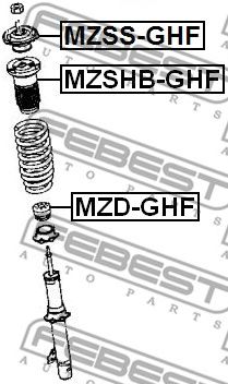 Купить FEBEST MZSS-GHF Опора амортизатора перед MZSS-GHF