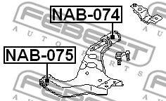 Купить FEBEST NAB-075 Сайлентблок рычага передний NISSAN PATHFINDER R50 1995.10-2004.07 NAB-075