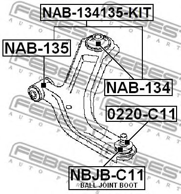 Купить FEBEST NAB-134135-KIT Сайлентблоки рычага NISSAN NOTE, MICRA K12 (компл-2шт) NAB-134135-KIT