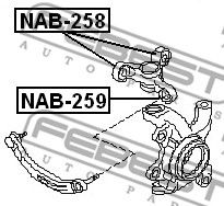 Купить FEBEST NAB-258 Сайлентблок поворотного кулака NISSAN PRIMERA P12 02-07 NAB-258