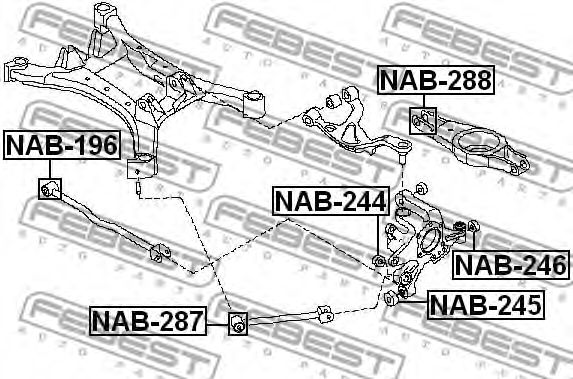 Купить FEBEST NAB-287 Сайлентблок задн прод тяги NISSAN ALTIMA 08- NAB-287