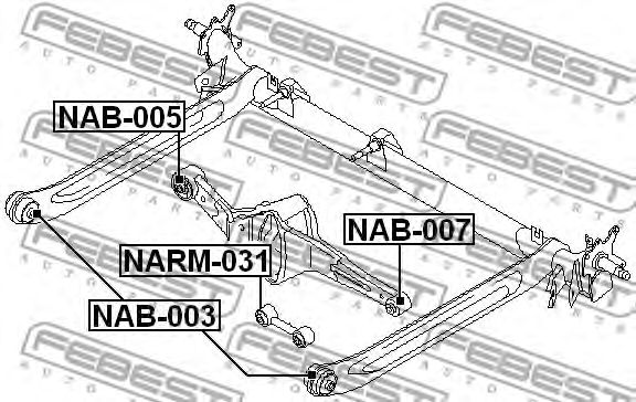 Купить FEBEST NARM-031 Рычаг задн подвески NISSAN PRIMERA P11 1996-2001 NARM-031