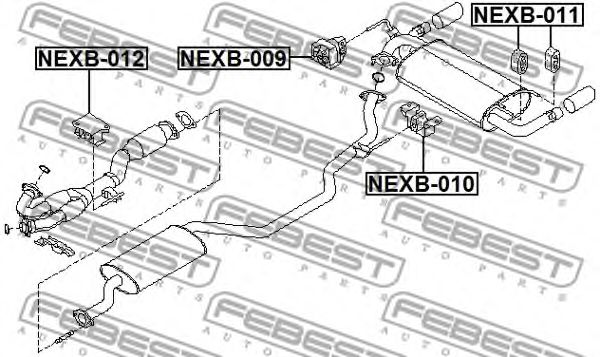 Купить FEBEST NEXB-012 Подвеска глушителя NISSAN MURANO Z50 2002-2007 NEXB-012