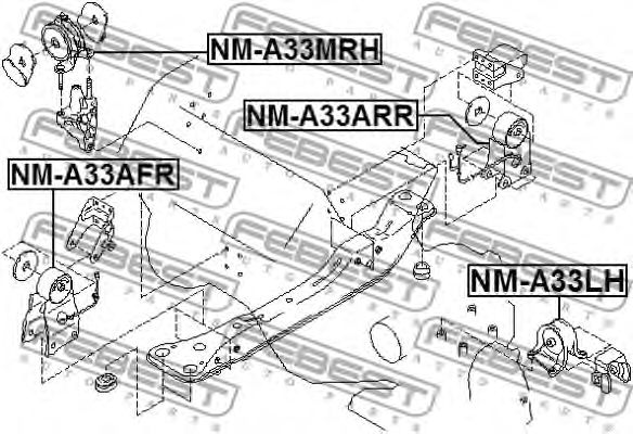 Купить FEBEST NM-A33ARR Подушка двигателя задняя NM-A33ARR