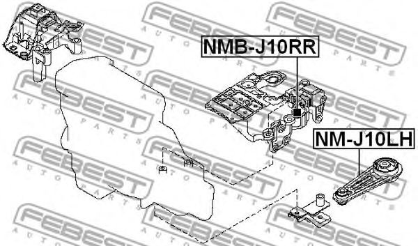 Купить FEBEST NM-J10LH Опора двигателя NM-J10LH