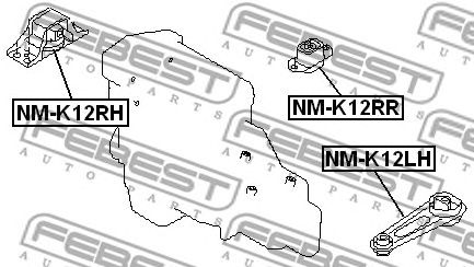 Купить FEBEST NM-K12LH Опора двигателя NM-K12LH