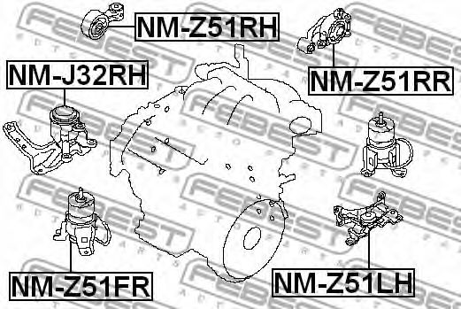 Купить FEBEST NM-Z51RH Опора двигателя NM-Z51RH