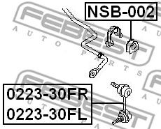 Купить FEBEST NSB-002 Втулка стабилизатора NISSAN X-TRAIL T30 200­1.09-2013.07 NSB-002