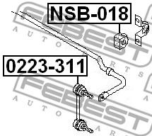 Купить FEBEST NSB-018 Втулка стабилизатора задняя NISSAN X-TRAIL T30 2000-2006 (18мм) NSB-018