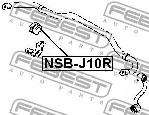 Купить FEBEST NSB-J10R Втулка стабилизатора NISSAN QASHQAI J10E 2006.12-2013.12 NSB-J10R