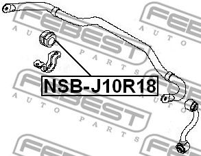 Купить FEBEST NSB-J10R18 Втулка стабилизатора задняя NISSAN QASHQAI J10E 2006-2013 (18мм) NSB-J10R18