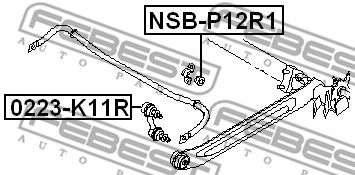 Купить FEBEST NSB-P12R1 Втулка стабилизатора NISSAN PRIMERA P12E 2002.01-2007.05 NSB-P12R1