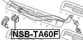 Купить FEBEST NSB-TA60F Втулка стабилизатора передняя INFINITI QX56 JA60 2008.04- NSB-TA60F