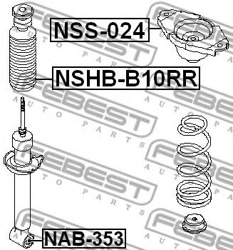 Купить FEBEST NSS-024 Опора амортизатора задняя NISSAN SUNNY B15/ALMERA N16 2000-2005 NSS-024