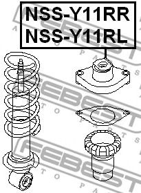 Купить FEBEST NSS-Y11RL Опора амортизатора задн левая NISSAN AVENIR W11 1998.08-2005.09 [JP] NSS-Y11RL
