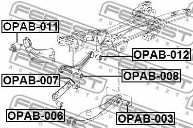 Купить FEBEST OPAB011 сайлентблок задней продольной тяги!\ Opel Insignia 09>