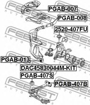 Купить FEBEST PGAB-007 Сайлентблок передн верхн рычага CITROEN C5 2008- PGAB-007