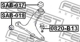 Купить FEBEST SAB-017 Сайлентблок рычага задний SUBARU LEGACY/LEGACY OUTBACK B13 2003-2009 SAB-017