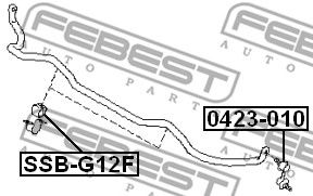 Купить FEBEST SSB-G12F Втулка стабилизатора SUBARU IMPREZA G22 2007.10-2014.01 SSB-G12F