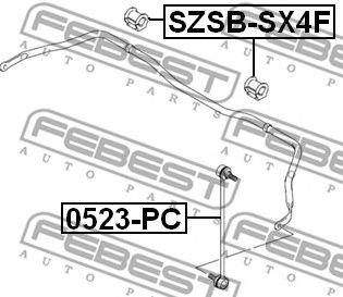 Купить FEBEST SZSB-SX4F Втулка стабилизатора SUZUKI SX4 RW416D-2 (MAGYAR) SZSB-SX4F