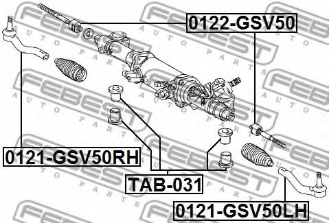 Купить FEBEST TAB031 втулка рулевой рейки!\ Toyota Camry/Hybrid Acv51/Asv50/Avv50/Gsv50 11>