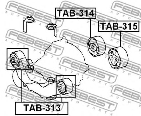 Купить FEBEST TAB-314 Опора дифференциала TAB-314