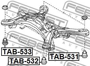 Купить FEBEST TAB-533 Сайлентблок подрамника TAB-533
