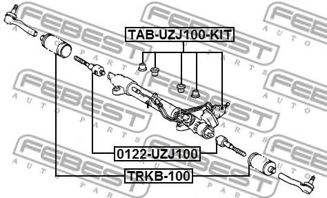 Купить FEBEST TABUZJ100KIT к-кт сайлентблоков рулевой рейки! 4 шт.\ Toyota Land Cruiser100 HDJ101/UZJ100 98-07