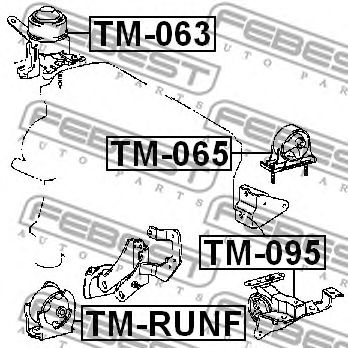 Купить FEBEST TM-095 Опора двигателя левая TOYOTA RAV4 ACA2 2000.08-2005.11 TM-095