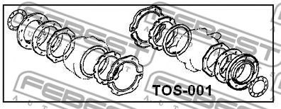Купить FEBEST TOS-001 Ремкомплект сальников поворотного кулака TOYOTA LAND CRUISER 80 90-98 TOS-001