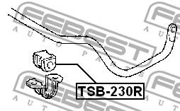 Купить FEBEST TSB-230R Втулка стабилизатора TOYOTA COROLLA/FIELDER CE121,NZE12,ZZE12 2000.08-2006.09 TSB-230R