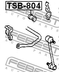 Купить FEBEST TSB-804 Втулка стабилизатора TOYOTA HIGHLANDER (JPP) ASU40,GSU4,GVU48,MHU48 2007.05-2014.02 TSB-804