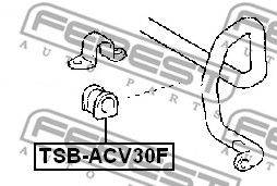 Купить FEBEST TSB-ACV30F Втулка стабилизатора TOYOTA CAMRY ACV30,31,MCV30 2002.03-2006.11 TSB-ACV30F