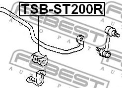 Купить FEBEST TSB-ST200R Втулка стабилизатора TOYOTA CARINA ED ST20 1993.09-1998.04 TSB-ST200R