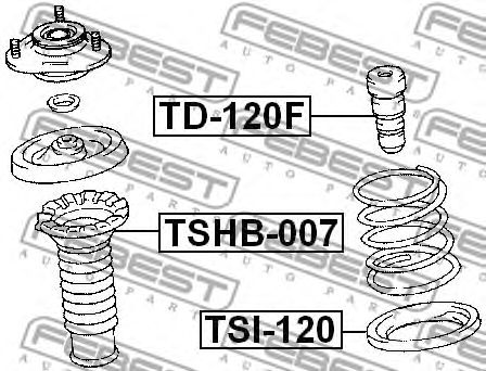 Купить FEBEST TSI-120 Проставка пружины нижняя TOYOTA AVENSIS T25, COROLLA E12 TSI-120