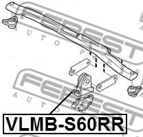 Купить FEBEST VLMB-S60RR Сайлентблок задней подушки двигателя VOLVO XC90 2003- VLMB-S60RR