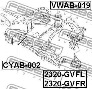 Купить FEBEST VWAB019 сайлентблок рычага зад.!\ Audi A3/TT, VW Golf 5 98>