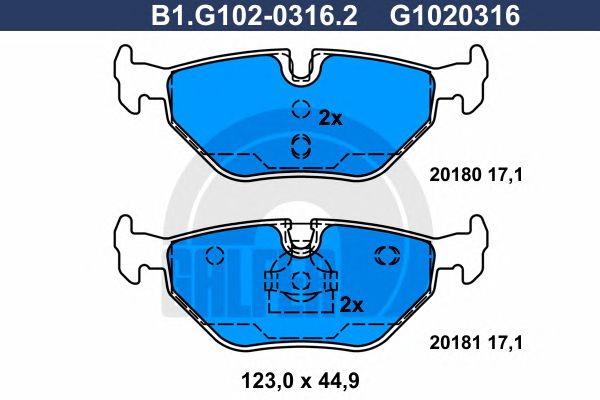 Купить GALFER B1G10203162 КОЛОДКИ ЗАД 36/46 *