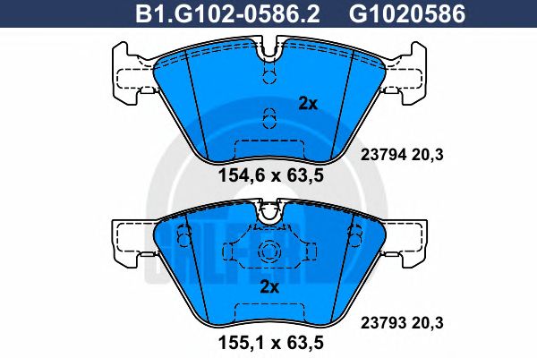 Купить GALFER B1G10205862 КОЛОДКИ ПЕРЕД E60__