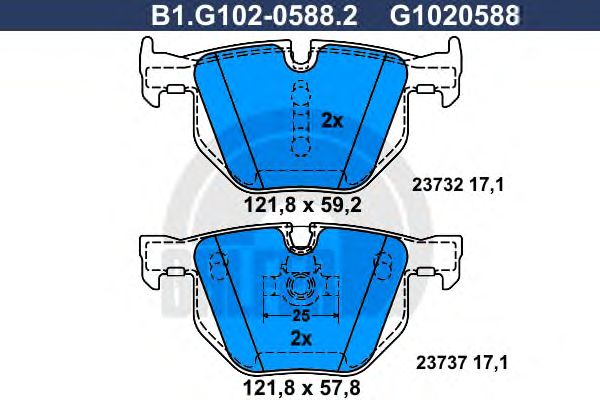 Купить GALFER B1G10205882 КОЛОДКИ ЗАД 60