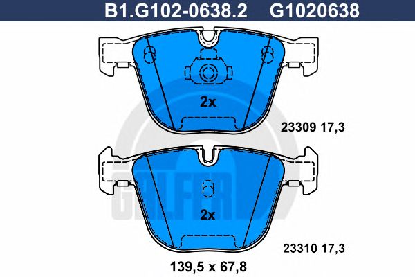 Купить GALFER B1G10206382 КОЛОДКИ ЗАД 65-60-70