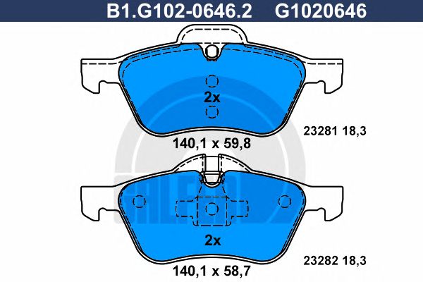 Купить GALFER B1G10206462 КОЛОДКИ ПЕРЕД MINI Cooper *