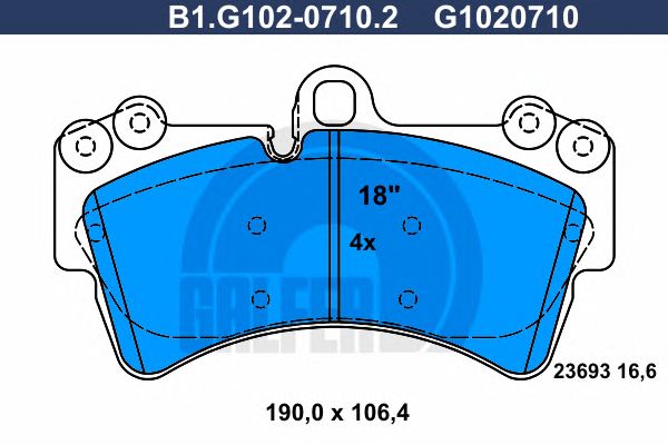 Купить GALFER B1G10207102 Колодки VW Туарег FR