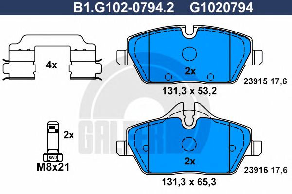 Купить GALFER B1G10207942 BMW К-Т ПД ТОРМ КОЛОДОК E87 E82